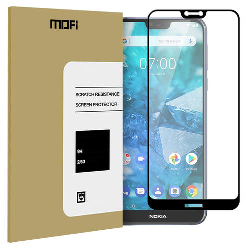 Full Coverage Tempered Glass Screen Protector for Nokia 7.1 - Black